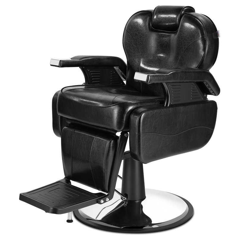 Fauteuil de barbier à hauteur réglable noir