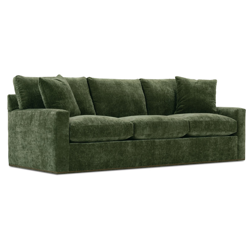 Canapé Concord, Chenille verte, H 37 po x l 92 po x P 39 po