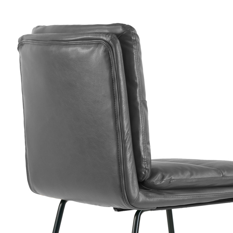 Chaise rembourrée Volana, Similicuir gris