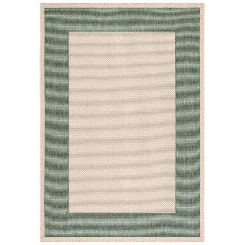 Tapis intérieur / extérieur beige / vert foncé Salita, Rectangle 6 pi 7 po x 9 pi 6 po