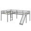 Lit mezzanine simple en forme de L avec échelle attachée et glissade-705845006