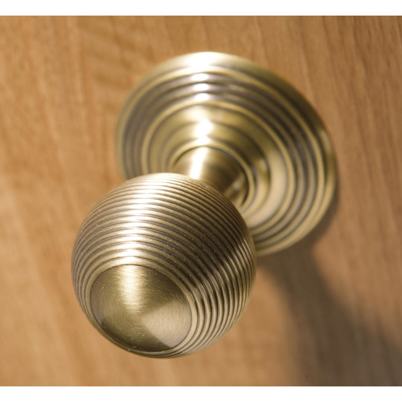 Queen Anne Passage Door Knob, Polished Brass