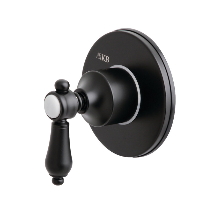Robinet de douche à contrôle de volume à trois voies avec soupape de déviation Kingston, Noir mat