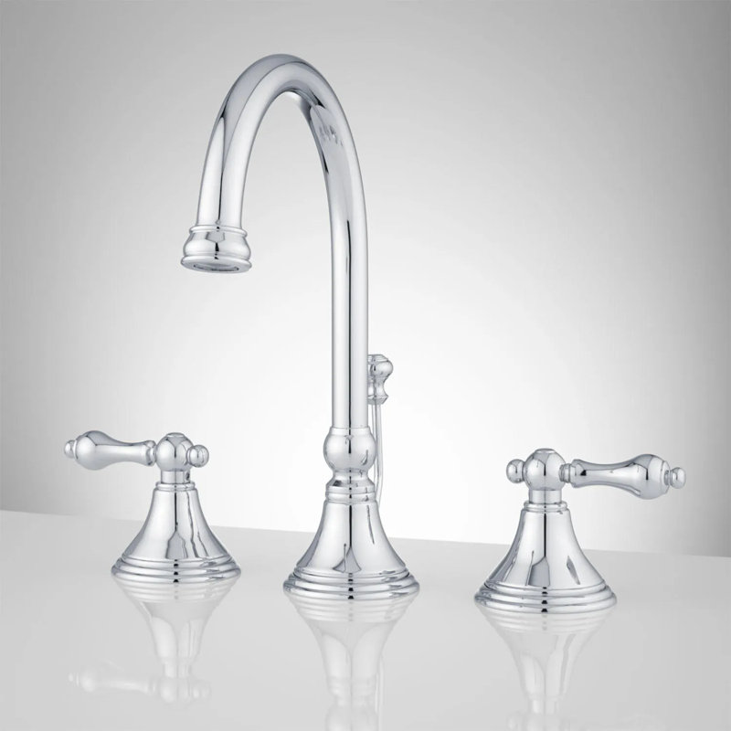 Robinet de salle de bain à col de cygne avec poignées levier Melanie, Chrome