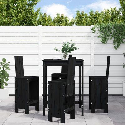 Avionne Solid Wood Wicker Bar Set with Stools