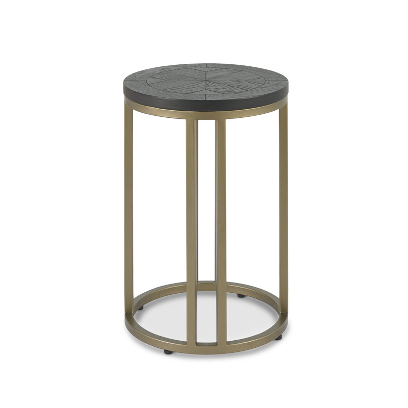 Areliz Frame End Table, Gold, Peppercorn Ash