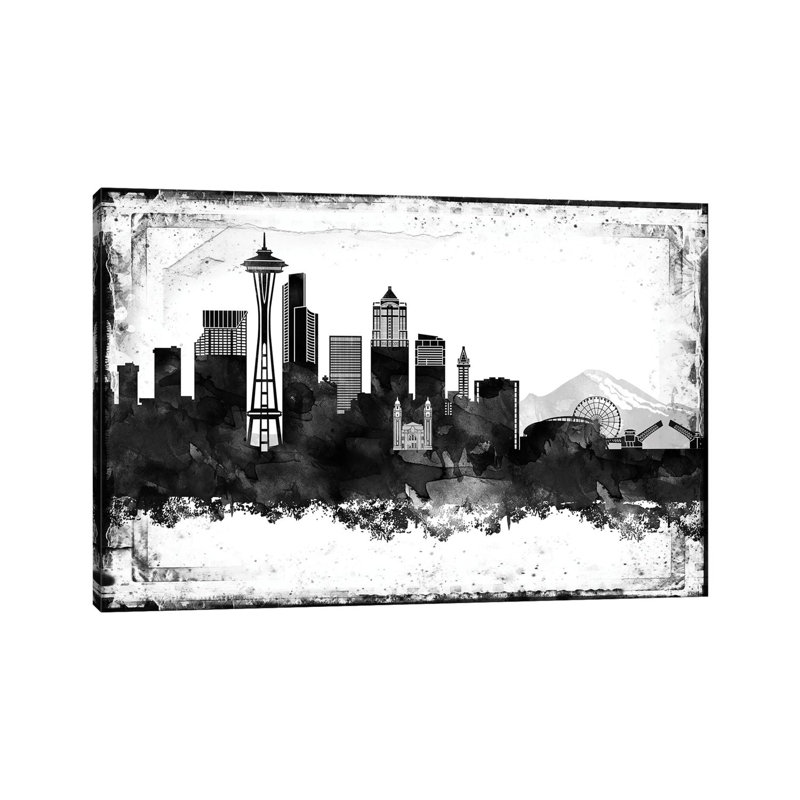 Seattle Skylines - Wrapped Canvas Print, 66.04 cm H x 45.72 cm W x 3.175 cm D
