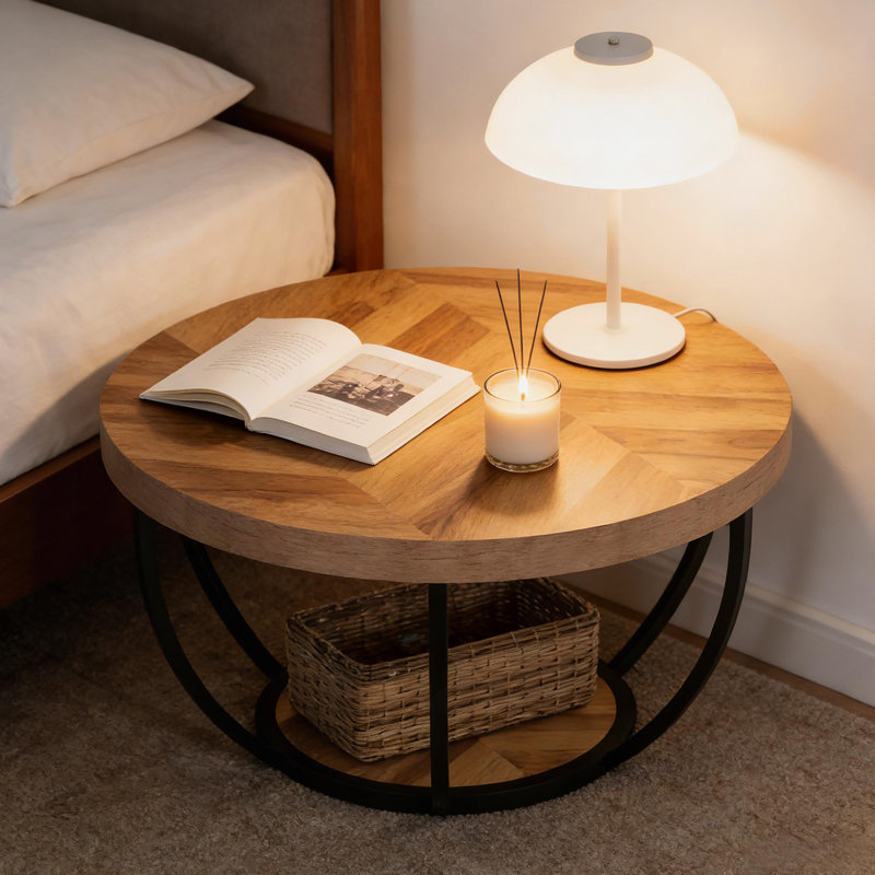 Table de bienvenue, table centrale, table basse, table basse ronde, Bois
