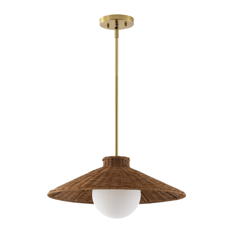 Luminaire suspendu en rotin 19,5 po Bunita