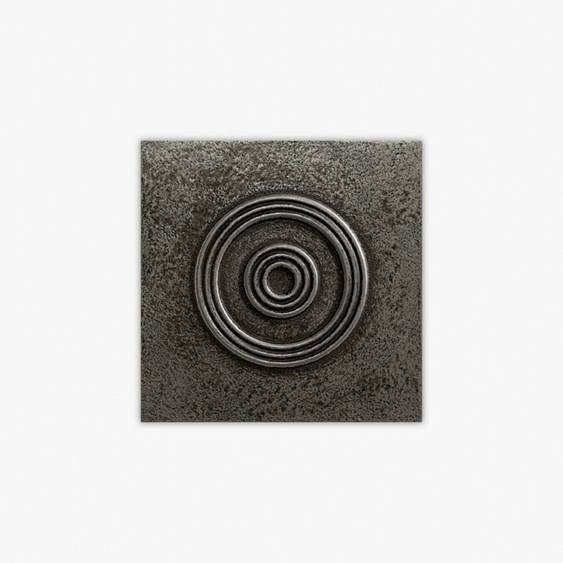 Pewter Natural Circles Polyurethane 4x4 Decorative Insert, Gray
