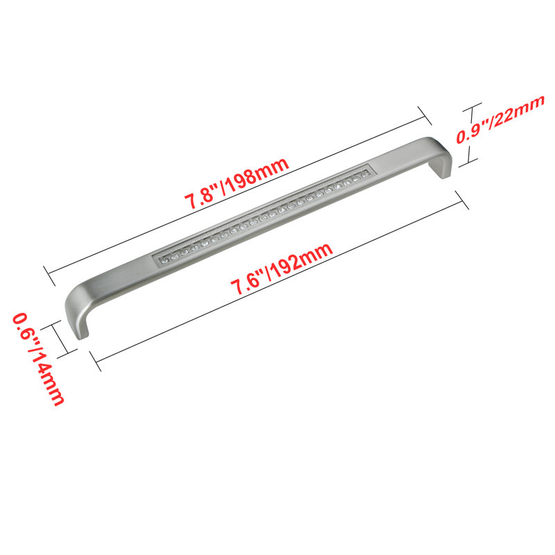 Poignée barre 7 5/8 po Gleam II, Nickel brossé