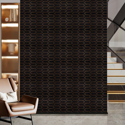 Black and Gold Geometric Wallpaper