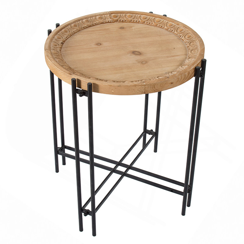 Estelle Solid Wood Tray Top End Table