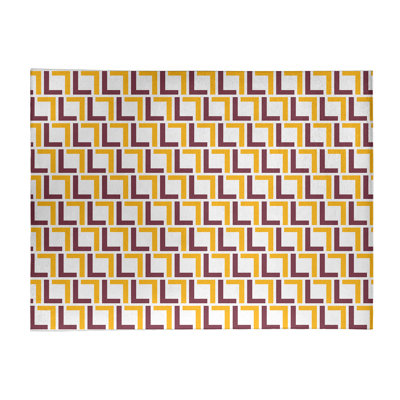 Tapis géométrique blanc / jaune / mauve