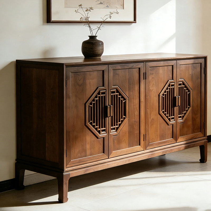 Buffet haut de gamme rétro de style chinois, H 35,4 po x l 70,8 po x P 15,7 po