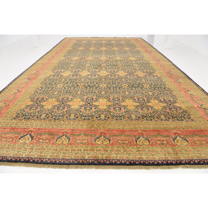 Tapis de zone en laine 12 pi 4 po x 21 pi 11 po one-of-kind à la main noué la Bronaugh