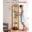 163cm Black LED Column Floor Lamp with Tray Table