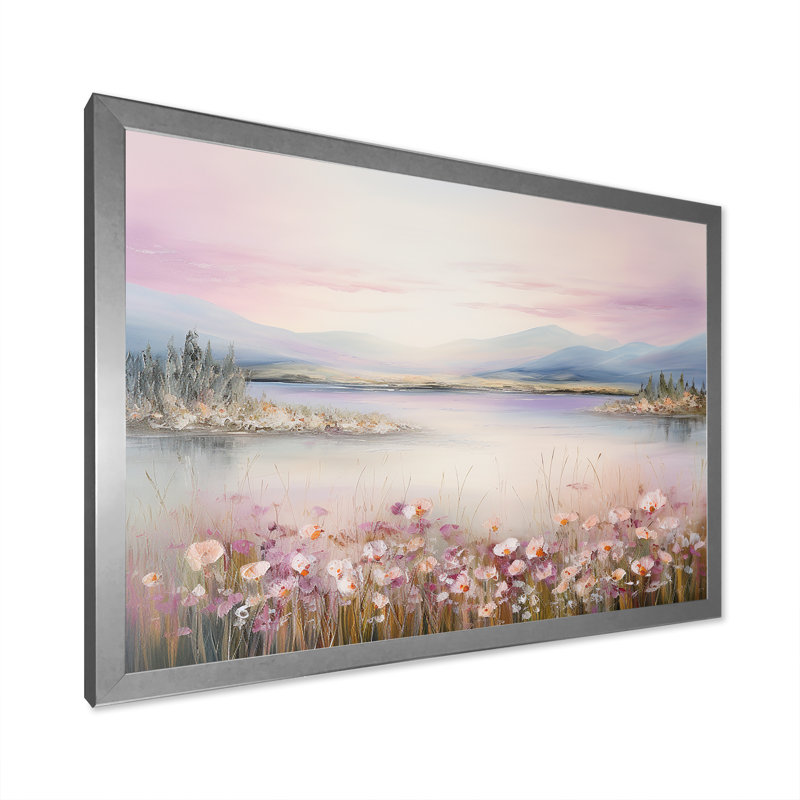 «Meadow Smog Charm», reproduction sur toile, Cadre simple argenté, H 30 po x l 40 po x P 1,5 po
