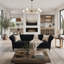 Canapé Chesterfield 3 places en velours capitonné, accoudoirs arrondis, pieds en bois sculpté, 225 cm de large, avec 2 coussins