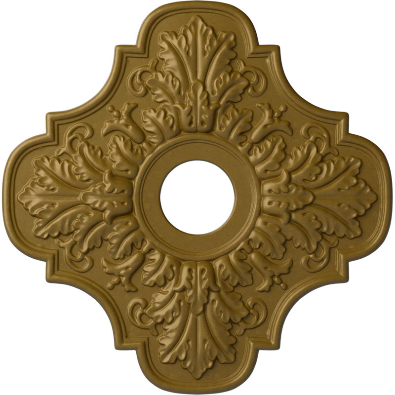 Médaillon de plafond Endalathane Peralta, P 17 3/4 po x P 3 3/4 po x P 1 po (convient aux auvents jusqu'à 4 5/8 po), finition hamamélis peinte à la main