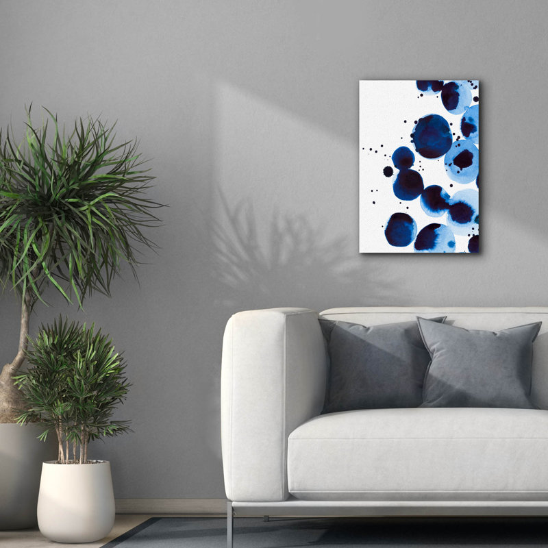  «Blue Drops 2» par Annie Warren, art mural sur toile, 18 po x 26 po