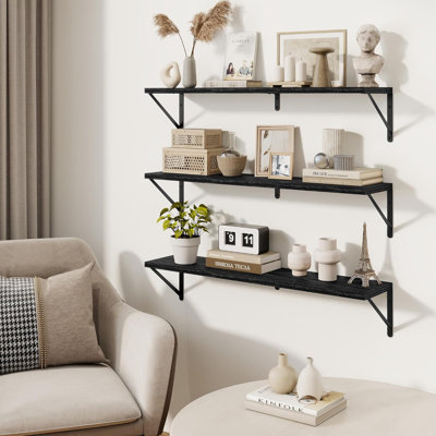 3 Piece Wood Floating Shelf