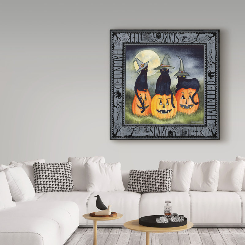 «Haunting Halloween Night II» par Kathleen Parr McKenna, reproduction d'art sur toile tendue, H 24 po x l 24 po x P 2 po