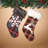 Set of 4 Christmas Holiday Stockings Faux Fur Buffalo Plaid