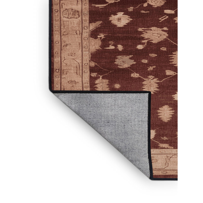 Tapis noir surteint lavable à la machine, Rond 8 pi