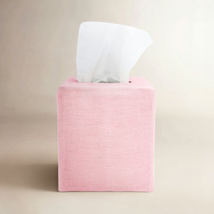 PILLOWPIA James Tissue Box Cover 100% Stonewashed Linen | Washable Soft Accent