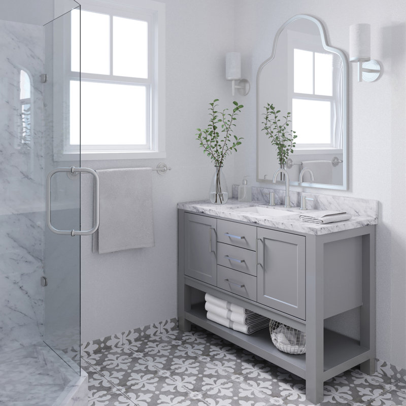 Bayhill 61" W Single Bathroom Vanity Set, Gray, 49"