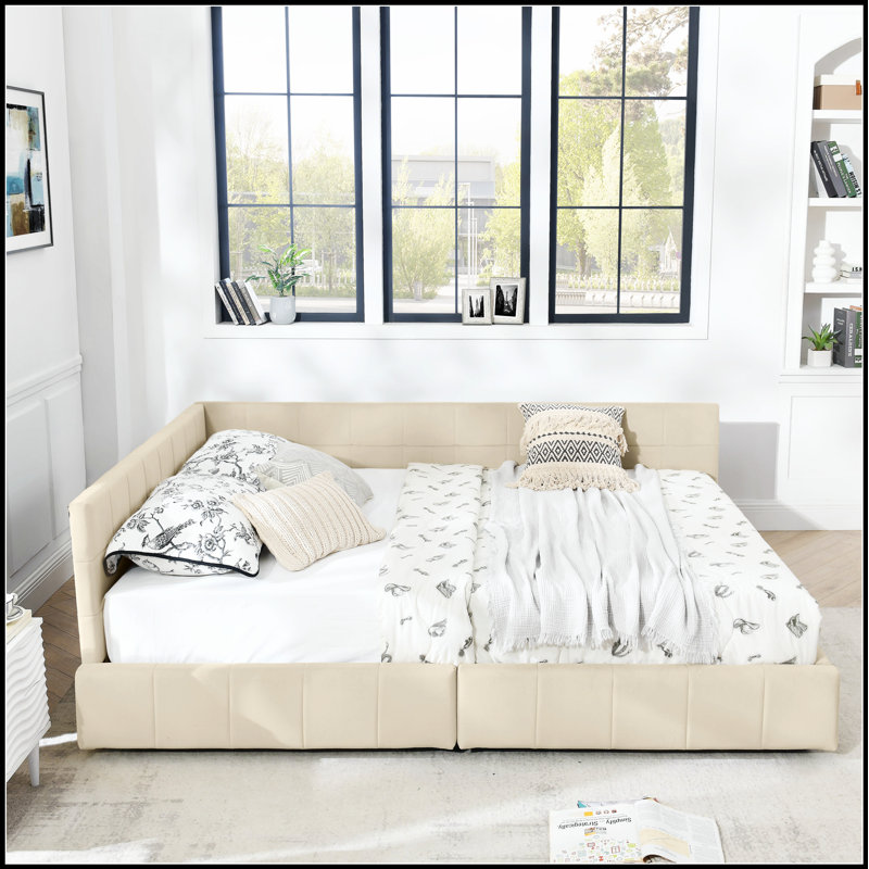 Structure de lit capitonnée avec rangement, canapé-lit avec dossier et accoudoirs confortables, velours pour chambre à coucher et salon