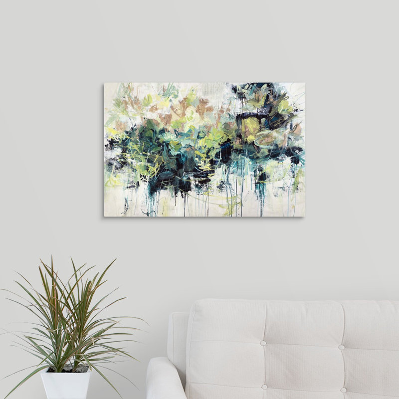 « joyful jungle », peinture sur toile, Toile tendue, H 16 po x l 24 po x P 1,25 po