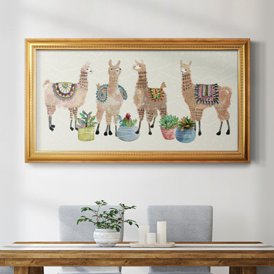 «Llama Party», reproduction d'un seul cadre photo sur toile