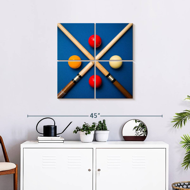 Balle et bâtons de billard Senne, H 26 po x l 26 po