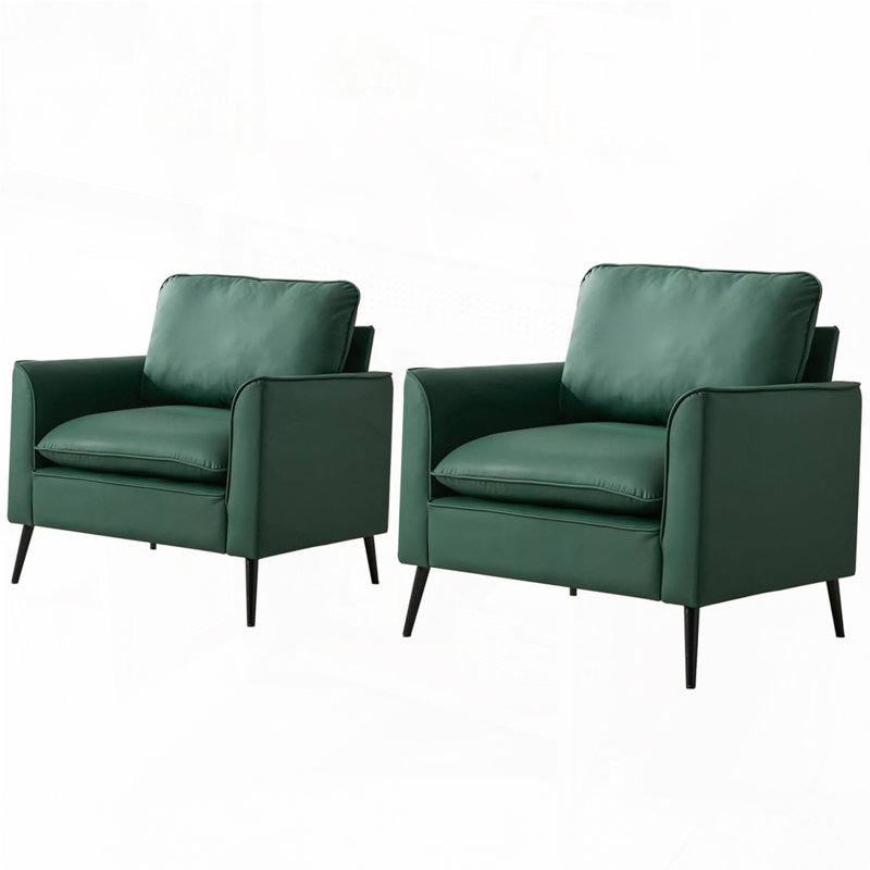 Fauteuil d'appoint en similicuir, fauteuil Clue, Vert