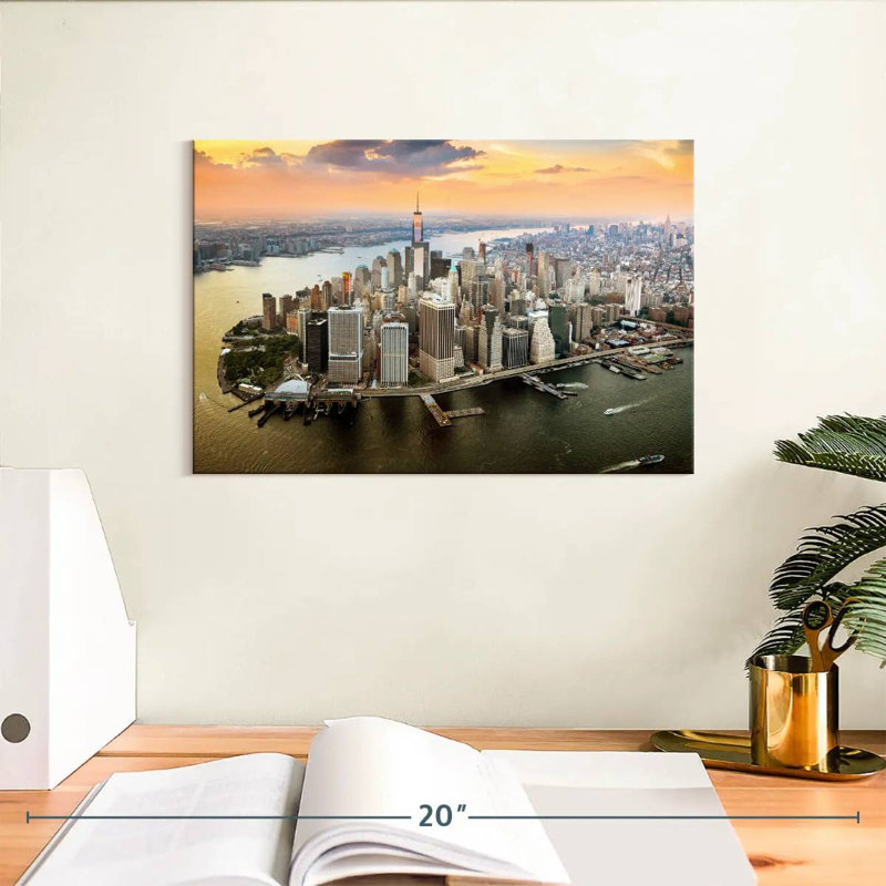 Coucher de soleil sur One World Trade Center, 8" H x 12" W