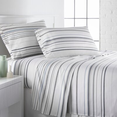 Coastal Stripes Collection Striped Microfiber Sheet Set -  SouthShore Fine Linens, MF-SS-STRIPE-GRY-TW