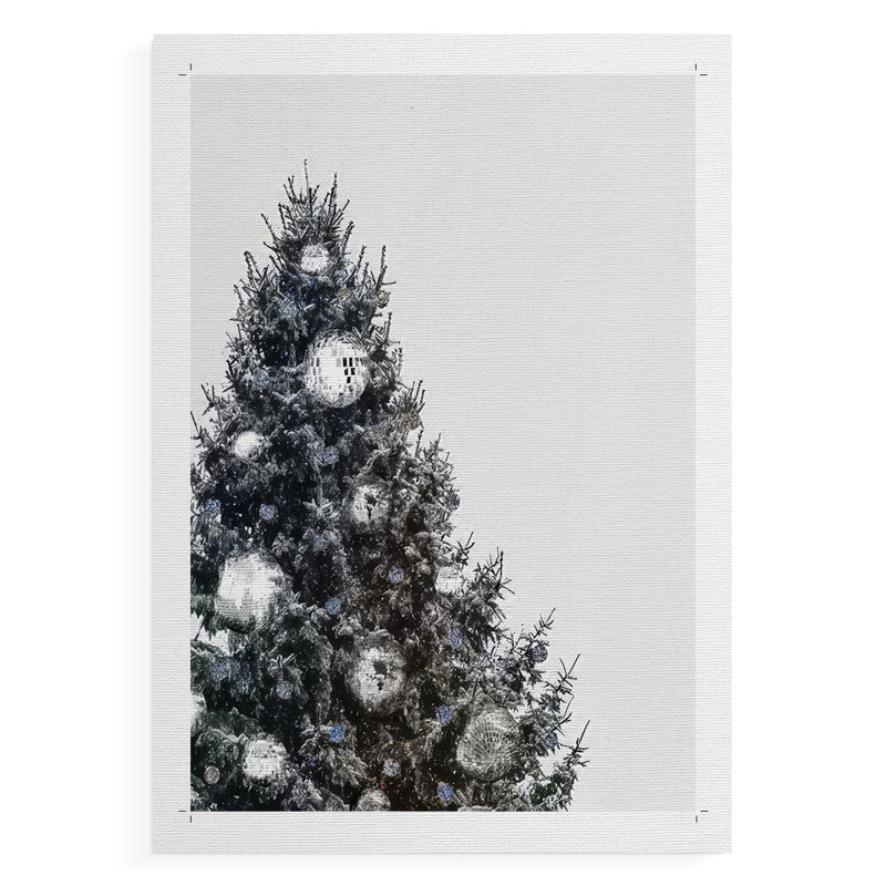 Arbre de Noël disco II - Impression sur toile seulement - NON-CADRE, H 12 po x l 8 po