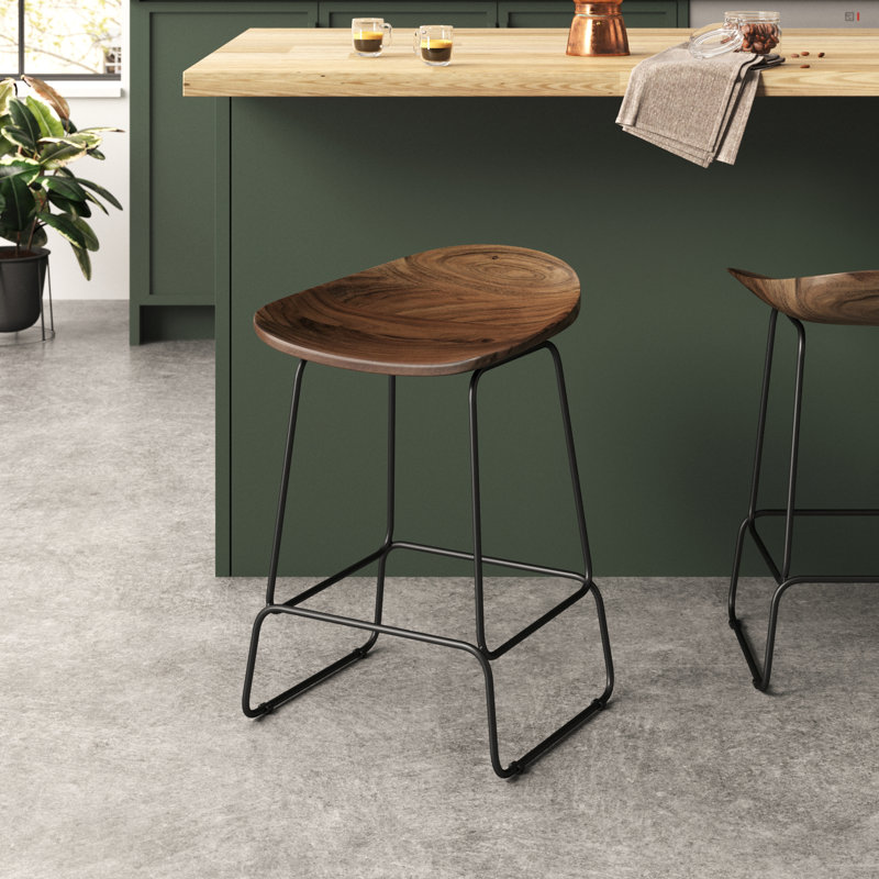 Gordonsville Counter Stool with Metal Frame, Chestnut