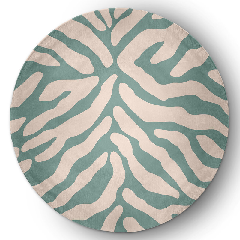 Soniah Chenille Animal Print Indoor Rug, Round 5'