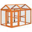 Poulailler PawHut, grand poulailler en bois, conception combinable avec perchoirs et portes pour l'extérieur, arrière-cour, ferme, 4,6 pi x 2,8 pi, orange-269958652