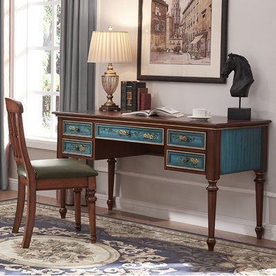 American-style painted vintage desk and chair