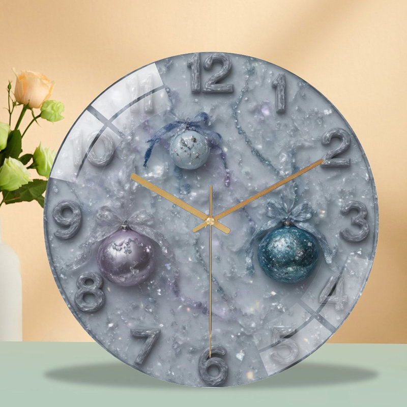 Horloge murale horloge murale en verre avec ornements scintillants