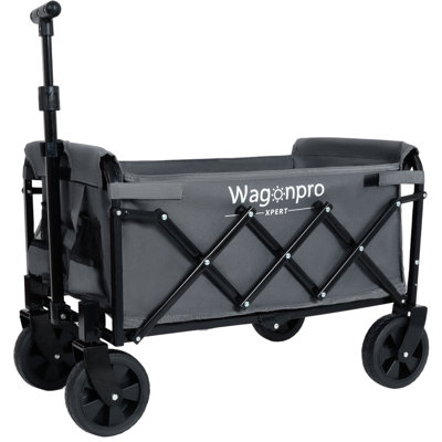 Chariot utilitaire extensible à deux couches - Chariot pliable d'une capacité de 225 lb pour le camping, le magasinage, le jardinage et les activités de plein air