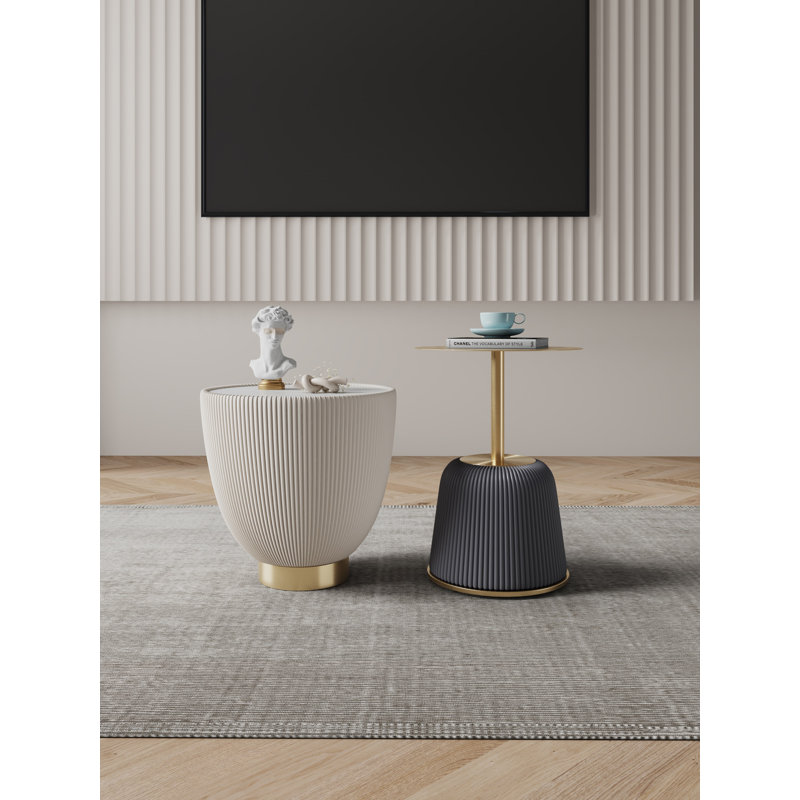 Thaine 2 - Piece Living Room Table Set, Gray/Cream