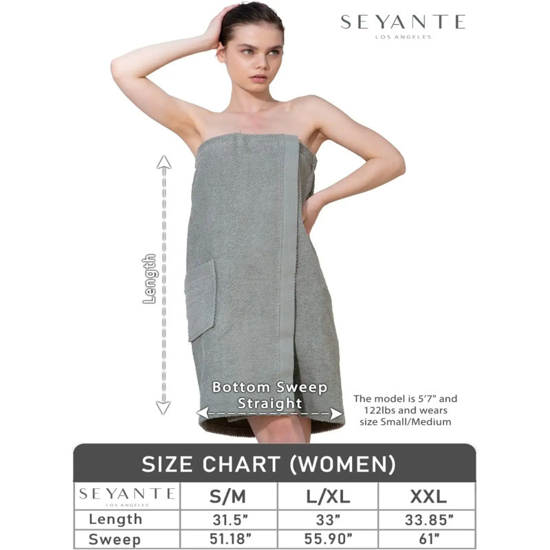 Peignoir au-dessus du genou avec poches MaKee, Gris anthracite, XXL