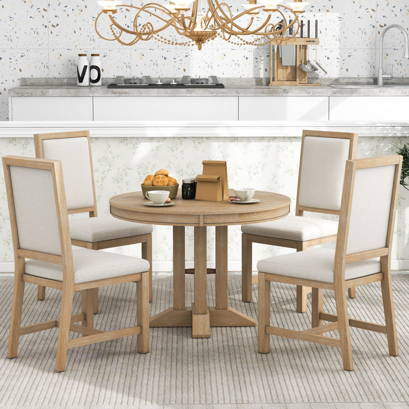 5-Piece Dining Set, Natural Wood Wash, Natural Wood Wash