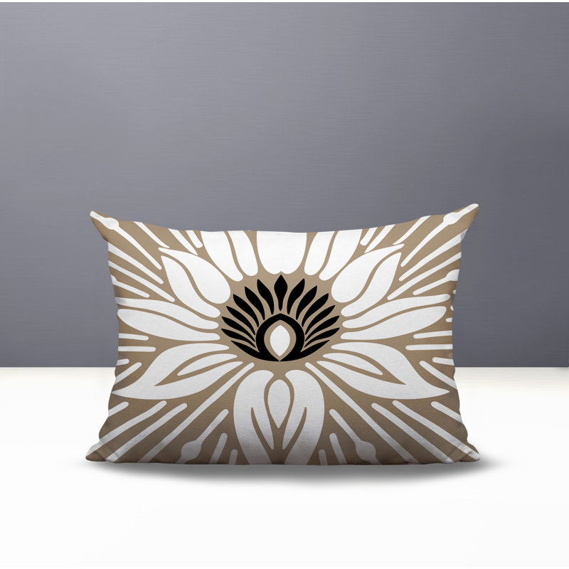 Oreiller rectangulaire réversible intérieur / extérieur Carla, Beige, Rectangle H 14 po x l 20 po