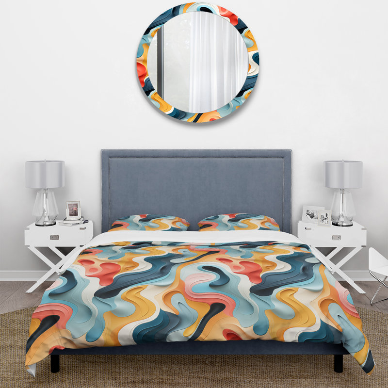 Ensemble de housse de couette Modern Modern Eclectic Verve, Housse de couette pour très grand lit et 2 très